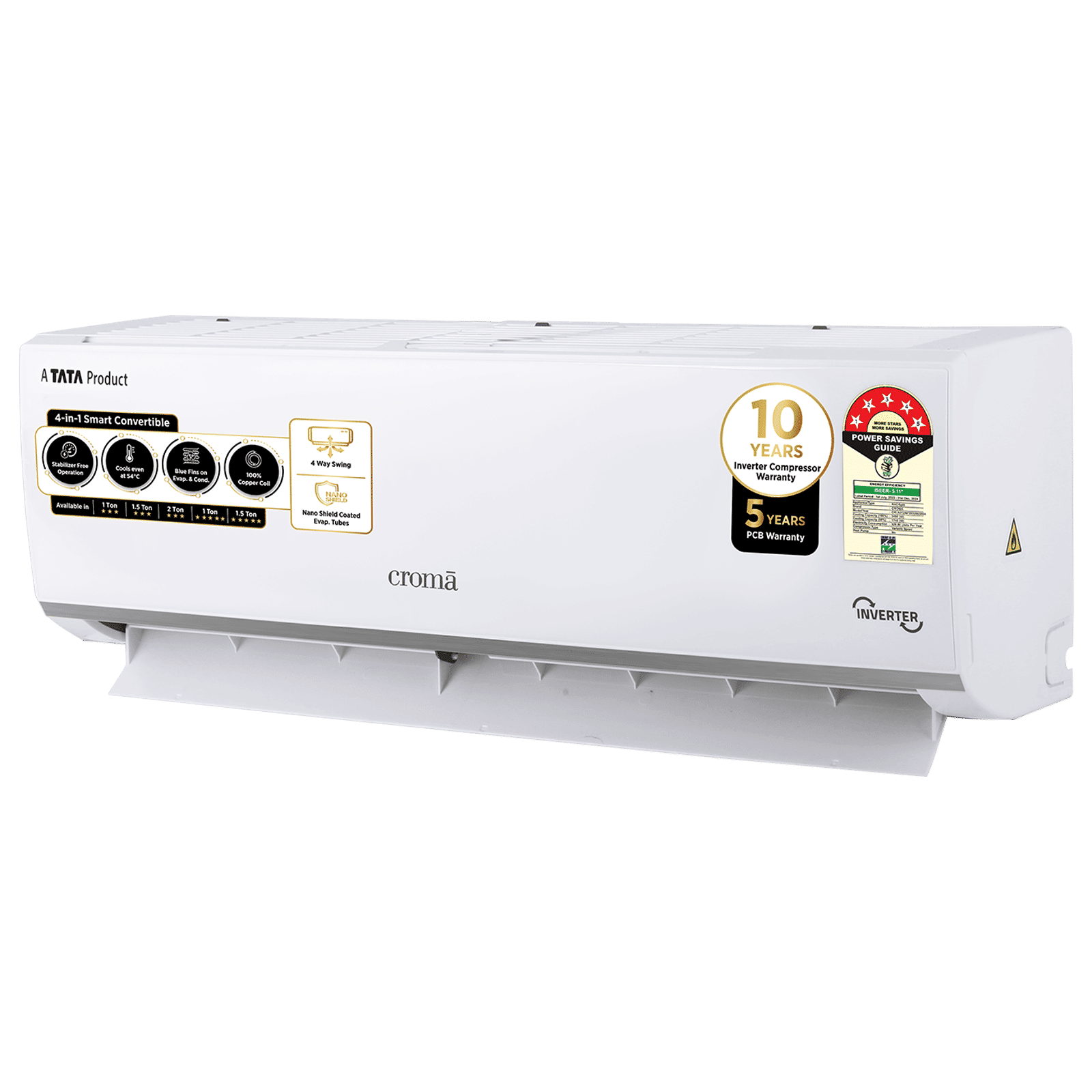 Buy Croma 4 in 1 Convertible 1 Ton 5 Star Inverter Split AC with